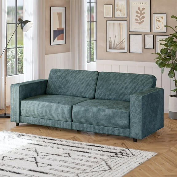 RealRooms Allie Corduroy 82" Futon Sofa Bed, Teal
