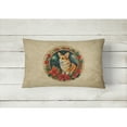 thumbnail image 4 of Corgi Christmas Flowers Throw Pillow 12 in x 16 in, 4 of 4