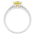 thumbnail image 4 of 3.36 ct Brilliant Princess Cut Yellow Zircon 18K White Gold Solitaire with Accents Engagement Bridal Wedding Ring Band Set size 6.25, 4 of 7