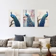 thumbnail image 5 of ZHONGYUTONG Blue Peacock Wall Art Beautiful Animal Canvas Prints Elegant Proud Peacock Picture Living Room Bathroom Bedroom Decor Frame (20" x 30"), 5 of 6