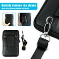 thumbnail image 3 of Men's Genuine Leather Fashion Phone Pouch Hand Bag Shoulder Crossbody Waist Belt Pack Fanny Travel Hip Hanging Purse (Black), 3 of 9