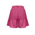 thumbnail image 6 of RYRJJ Womens Casual Wide Leg Shorts Elastic High Waisted Cute Ruffle Hem Casual Summer Beach Shorts with Pockets(Hot Pink,M), 6 of 7