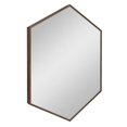 thumbnail image 1 of Kate and Laurel Rhodes Miroir Mural Hexagonal Mi-Siècle Moderne, Brun Noyer, 31x22 Pouces, 1 of 5