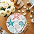 thumbnail image 2 of Red Teal Starfish Coastal Round Placemats Set of 2 for Dinning Tables,Heat-proof Braided Table Mats 13 Inch,Summer Beach Nautical Coral Sea Washable Place Mat for Kitchen Restaurant Party Table Decor, 2 of 9