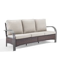 thumbnail image 6 of POCASSY Outdoor 75" Width 3 Seater Sofa with Cushions, All Weather Patio Brown Wicker Sofa Outdoor Couch Furniture for Porch, Deck, Garden, Beige, 6 of 13