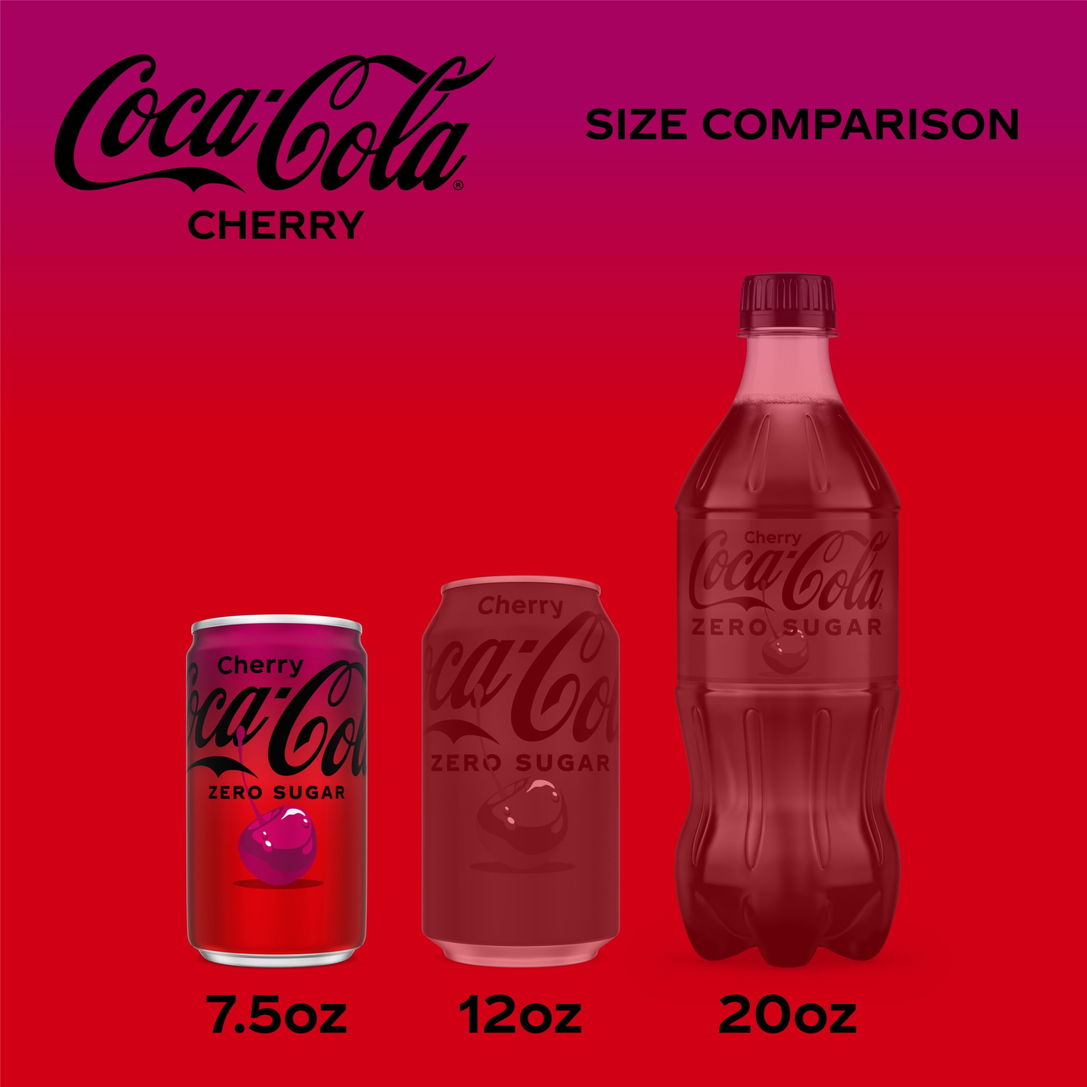 Coca-Cola Zero Sugar Cherry Soda Pop Mini Cans, 7.5 fl oz, 6 Pack