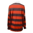 thumbnail image 6 of Striped Polo Shirt for Women Long Sleeve Lapel Collar T Shirt Loose Pullover Tops Orange XL, 6 of 6