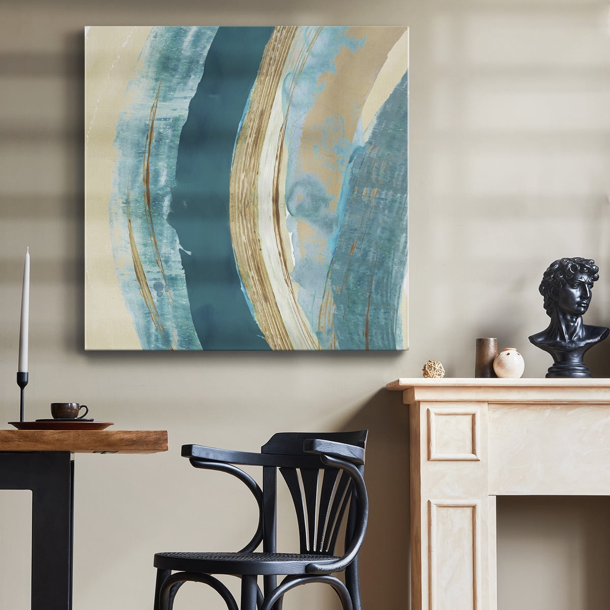 Wexford Home Making Blue Waves II-Premium Gallery Wrapped Canvas, 16" x 16" - Ready to Hang