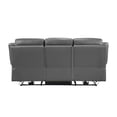 thumbnail image 2 of Conia Power Double Recliner Sofa-Dark Gray Leather-USB-87 Inch, 2 of 6