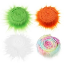 HOMEMAXS Multi Colored Faux Fur Strips for Crafts Soft Synthetic Fiber Fabric 4pcs 2.5 x 12 Inches