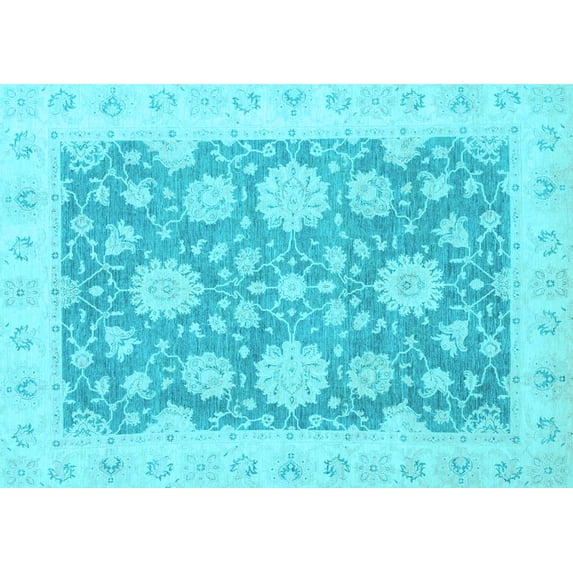 Ahgly Company Indoor Rectangle Oriental Light Blue Traditional Area Rugs, 6' x 9'