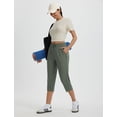 thumbnail image 7 of BALEAF Womens Yoga Capri Pants with Zipper Pockets Summer Drawstring Capris Joggers Lounge Crop 19" Green M, 7 of 7