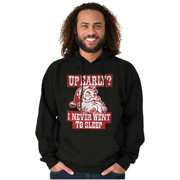Xmas Santa Claus Never Went to Sleep Unisex Plus Size Hoodie Brisco Brands 5X