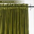 thumbnail image 3 of Cortinas Roslynwood de terciopelo verde oliva, 2 paneles, 132 x 160 cm, 3 of 7