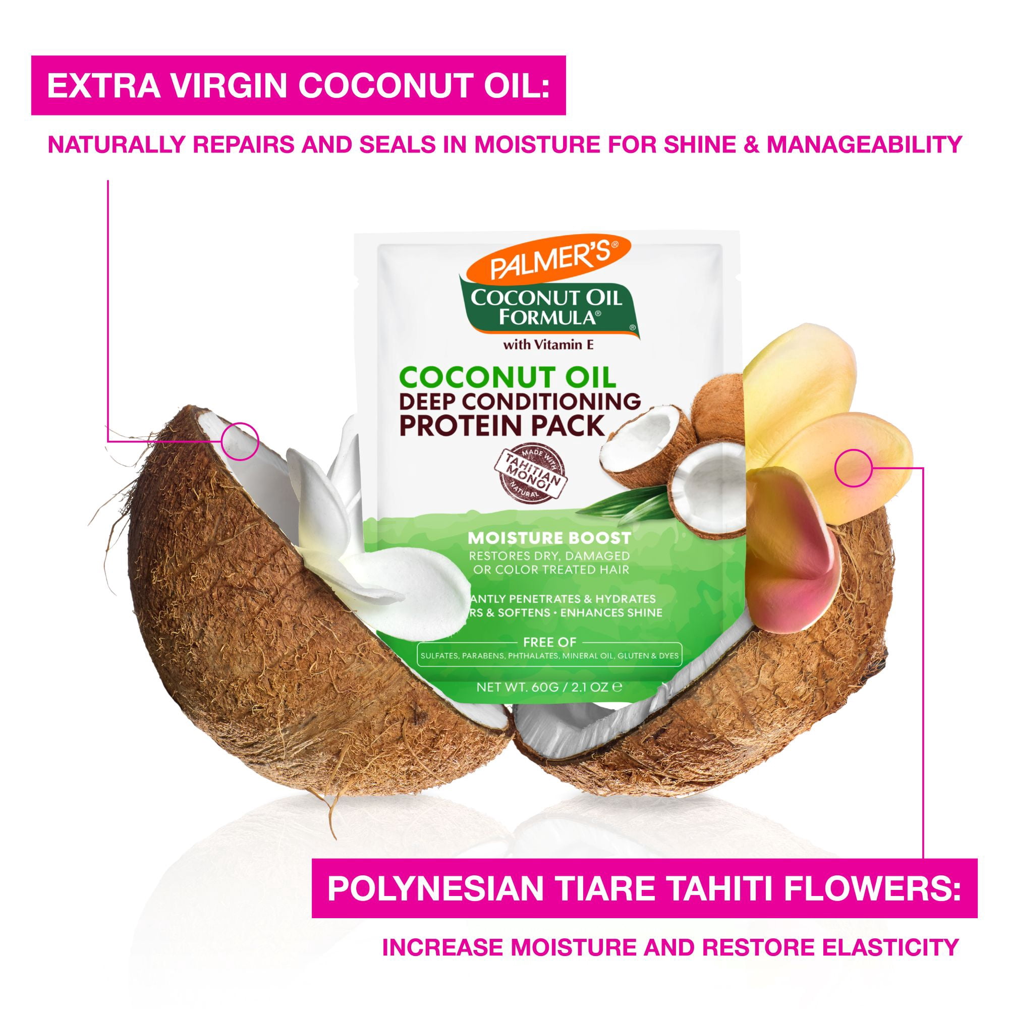 (3 pack) Palmer's Coconut Oil Deep Conditioning Protein Pack, 2.1 Oz