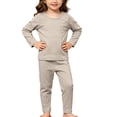 thumbnail image 5 of LEKWK Toddler Boys Girls Pajamas Long Sleeve Loungewear Tops Matching Straight Leg Pants Kids Cotton Sleepwear Fall Casual Home Nightwear 6M-7Y, 5 of 9