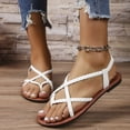 thumbnail image 4 of Samickarr Summer Sandals For Women Indoor And Outdoor Wide Summer Herringbone Fish Mouth Sandals Low Heels Casual Round Toe Flat Bottomed Women's Large Size, 4 of 5