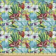 thumbnail image 2 of Floral Sofa Upholstery Fabric by the Yard, Pattern of Watercolor Effect Tropic Flowers and Leaves Graphic, Decorative Fabric for DIY and Home Accents, Multicolor by Ambesonne, 2 of 5