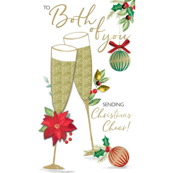 Second Nature Christmas Handmade Champagne Card Both of You - Champagne Flutes
