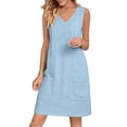 thumbnail image 4 of Bosfbaoi Dresses for Women Casual A-Line Shift Dress Loose V-Neck Sleeveless Tunic Dress with Pockets Summer Dresses for Women 2026, 4 of 7