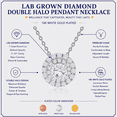 thumbnail image 4 of JeenMata Lab Grown Diamond 1 Carat Round Cut Double Halo Pendant Necklace in 18K White Gold Plating for Women, 4 of 8