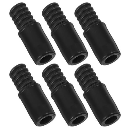 6 Pcs Broom Handle Threaded End Tip for Telescopic Pole Black