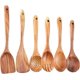 thumbnail image 1 of Juego de utensilios de cocina de madera, 6 cucharas de madera para cocinar, cucharas de madera de teca natural para sartenes antiadherentes., 1 of 7