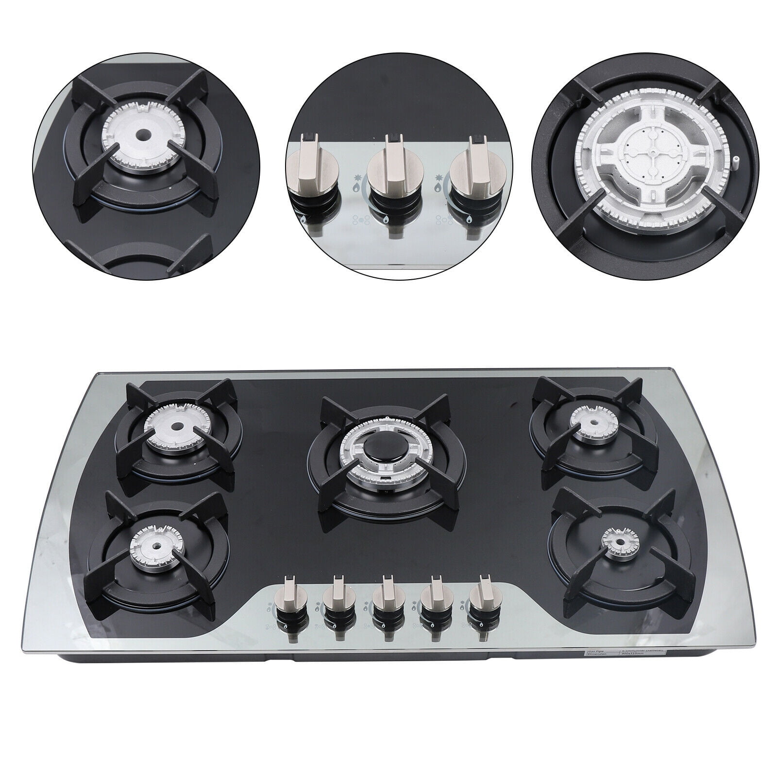 POWERCITY - P175NGXSS POWERPOINT 5 RING GAS HOB WITH CAST IRON PAN SUPPORTS  Built_in Hob Gas