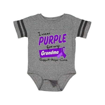 

Inktastic I Wear Purple for My Grandma-Support Hope Cure Gift Baby Boy or Baby Girl Bodysuit