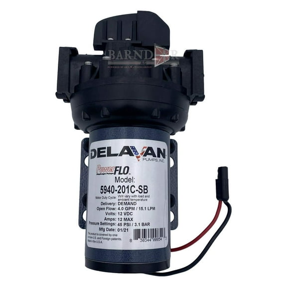 Barndoor Ag Delavan Powerflo 5940-201C-SB 4GPM Demand Pump - 45PSI, Santoprene Diaphragm Self-Priming Pump | Farming Equipment