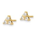 thumbnail image 2 of 14k 3-stone Diamond Triangle Earrings 14k Yellow Gold Earrings, 2 of 3