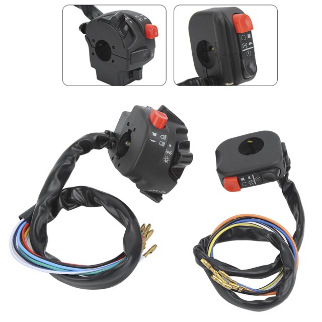 2 interruptores de manija de potencia de 5 funciones para motocicleta izquierda y derecha de 22 mm y 0,9 pulgadas aptos para Honda
