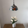 thumbnail image 5 of Tiffany Pendant Lights Plug In Stained Glass Hummingbird Flowers LED Bulb Included for Dining Room Hotel Restaurant Cafe 12"W*12"D*60"H, 5 of 6
