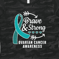 thumbnail image 4 of Inktastic Ovarian Cancer Awareness Brave and Strong with Arrows Women's T-Shirt, 4 of 5