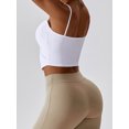 thumbnail image 5 of Arvbitana Women's Slim Yoga Cami Tops Solid Color Front Twist V-neck Vest Sleeveless Spaghetti Strap Slit Show Navel Cropped Camisole Party Streetwear, 5 of 6