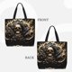thumbnail image 2 of Easygdp Gold Rose Skull Bolsa Tote para Mujer, Bolso de Hombro para Trabajo, Playa, Viajes, Compras y Supermercado, 2 of 7