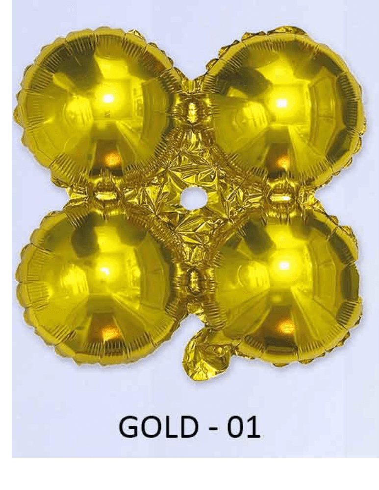 17" Quad Foil AirOnly Balloons 1 Ct Pack Gold Bright Colors For