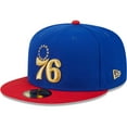 thumbnail image 3 of Men's New Era Royal/Red Philadelphia 76ers Gameday Gold Pop Stars 59FIFTY Fitted Hat, 3 of 5