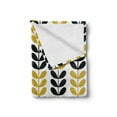 thumbnail image 2 of Minimalist Soft Flannel Fleece Throw Blanket, Leafage Harvest Season Autumn Theme Branches Nature Print, Cozy Plush for Indoor and Outdoor Use, 50" x 70", Earth Yellow White Black, by Ambesonne, 2 of 6