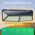 thumbnail image 3 of Luz solar 430 LED para exteriores 【Iluminación potente 4400 mah - 3500 lm - Ángulo de 270 °】 Sensor de movimiento Luz solar para exteriores Foco inalámbrico Seguridad impermeable S, 3 of 5