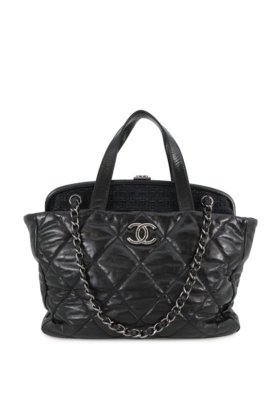 Pre-Owned Chanel Chain Tote Bag Portobello Coco Mark Matelass Leather Straw A46153 CHANEL...