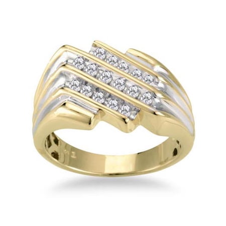 1/2 Carat Three Row Men's Diamond Ring