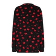 thumbnail image 5 of Yangnuo Womens Trendy Casual Valentine's Day Printed Half-Zip Blouses Tops Women's Loose Round-neck Sweatshirt, 5 of 5