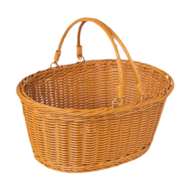 Canasta de picnic Cesta de almacenamiento Cesta de compras tejidas Decoración del hogar Cesta de pascua rústica para la cocina Camping Pantry Cocina 38 x 30 x 18 cm