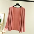 thumbnail image 3 of Fanxing Women's Casual Shawl Cardigan Lightweight Long Sleeve Open Front Cardigans Solid Color Drape Wraps Clothing Pink,XL, 3 of 8