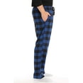 thumbnail image 2 of #followme Ultra Soft Fleece Men's Plaid Pajama Pants with Pockets (Black & Royal Buffalo Plaid, Large), 2 of 3