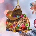 thumbnail image 3 of Tree Pendant with Lanyard Creative Shape Cowboy Themed Hat Boots Wild West Car Rear View Mirror Hanging Decor, 3 of 6