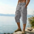 thumbnail image 5 of Mifsaly Cotton Linen Cargo Capris for Men with Multi Pockets Baggy High Waisted Hiking Shorts Outdoor Workout Camping Outfits XXXL, 5 of 5