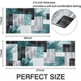 thumbnail image 3 of Kitchen Floor Mats Set of Two, Non-Slip Washable Geometric Abstract Area Rug Turquoise Blue and Black Grey Art Painting Style,17"X47"+17"X30",Suitable for Kitchen Dining Room,Home,Sink,Laundry Room, 3 of 6