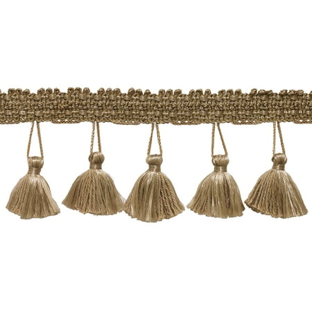 - 9 Yard Value Pack 2.5 Inch DARK SAND Tassel Fringe Trim, Basic Trim Collection, Style# ETF Color: Beige A8 (27 Ft / 8 Meters)
